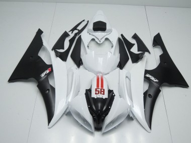 58 Sic White and Black 08-16 R6 Motorcycle Fairing