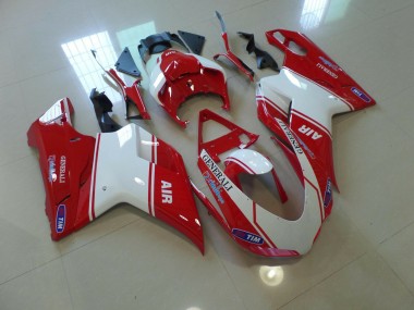 Air Red and White 07-14 Ducati 848 1098 1198 Motorcycle Fairing