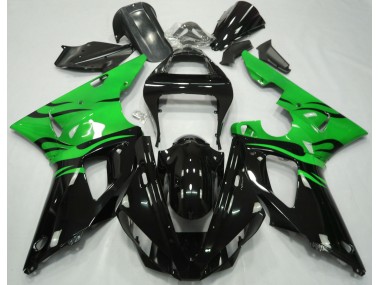 Black Flame & Green 00-01 R1 Motorcycle Fairing