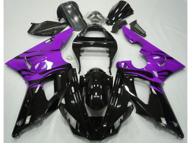 Black Flame & Purple 00-01 R1 Motorcycle Fairing