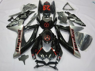 Black Grey Jordan 08-10 GSXR 600-750 Motorcycle Fairing