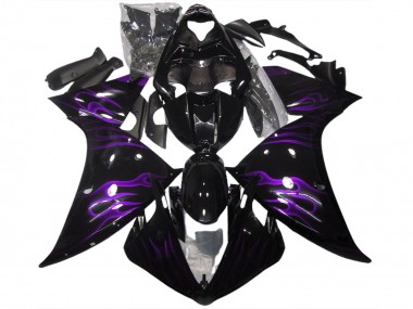 Black & Purple Flame 09-11 R1 Motorcycle Fairing