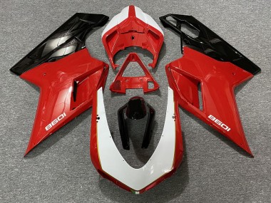 Black Red White 07-14 Ducati 848 1098 1198 Motorcycle Fairing