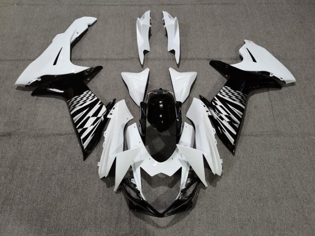 Black White and Silver 11-24 GSXR 600-750 Motorcycle Fairing