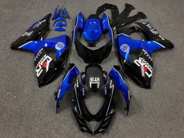 Black and Blue with Custom Logos 09-16 GSXR 1000 Motorcycle Fairing