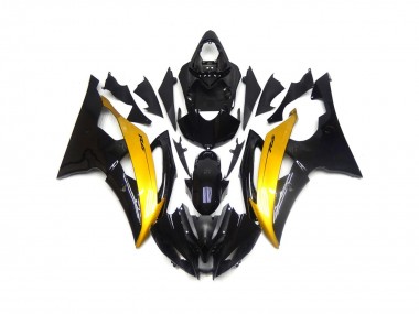 Black and Gold Gloss 08-16 R6 Motorcycle Fairing