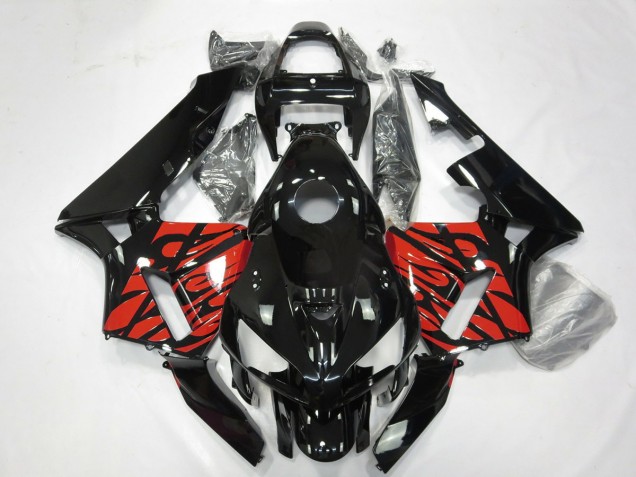 Black and Tribal Red 05-06 CBR600RR Motorcycle Fairing