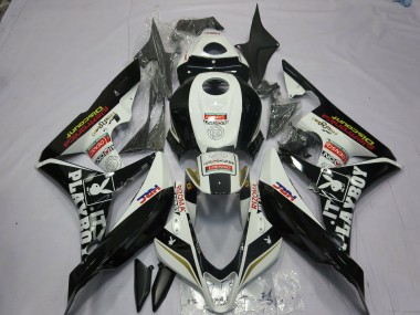 Black and White Playboy 07-08 CBR600RR Motorcycle Fairing