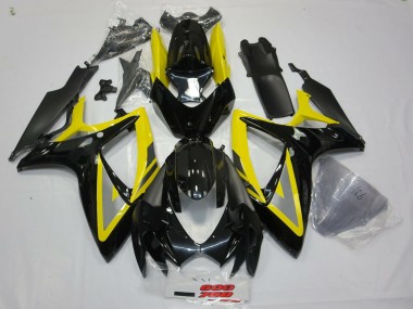 Black and Yellow Oh Ah 06-07 GSXR 600-750 Motorcycle Fairing