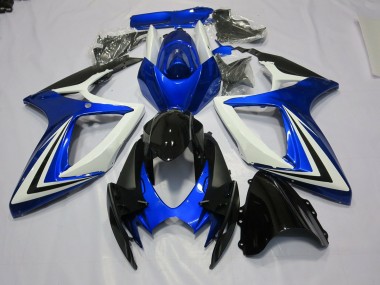 Blue Black and White 06-07 GSXR 600-750 Motorcycle Fairing