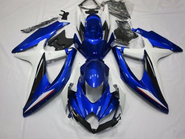 Blue Black and White 08-10 GSXR 600-750 Motorcycle Fairing