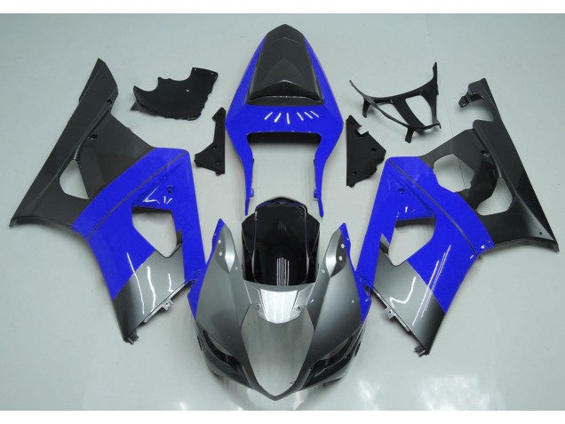 Blue Silver and Black 03-04 GSXR 1000 Motorcycle Fairing