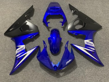 Blue White and Matte Black 03-04 R6 Motorcycle Fairing