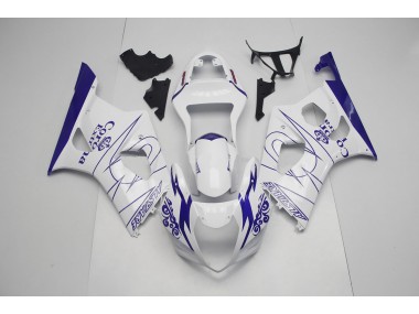 Blue and White Corona 03-04 GSXR 1000 Motorcycle Fairing