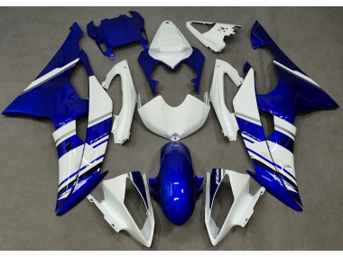 Blue and White Custom OEM Style 08-16 R6 Motorcycle Fairing