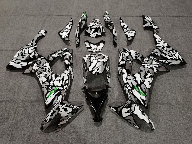 Camo and Green Logo 08-10 ZX10R Motorcycle Fairing