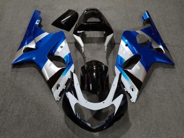 Gloss Blue and Silver OEM 00-02 GSXR 1000 Motorcycle Fairing