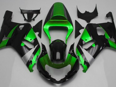 Gloss Green and Black 01-03 GSXR 600-750 Motorcycle Fairing