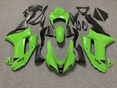 Gloss Green and Matte Black 07-08 ZX6R Motorcycle Fairing