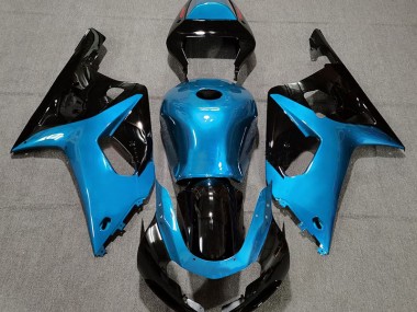 Gloss Light Blue and Black 01-03 GSXR 600-750 Motorcycle Fairing