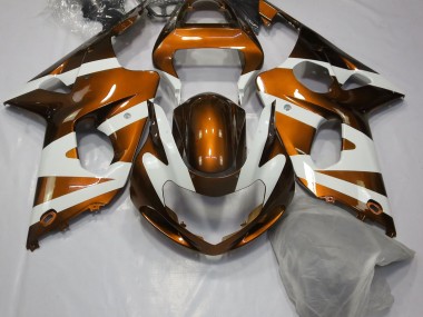 Gloss Orange & White 00-02 GSXR 1000 Motorcycle Fairing