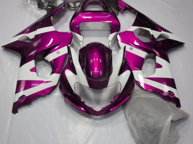 Gloss Pink & White 00-02 GSXR 1000 Motorcycle Fairing