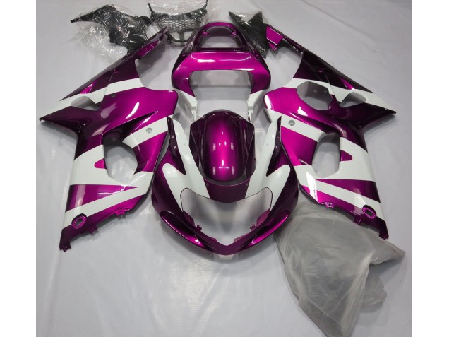 Gloss Pink & White 00-02 GSXR 1000 Motorcycle Fairing