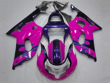 Gloss Pink and Blue 01-03 GSXR 600-750 Motorcycle Fairing