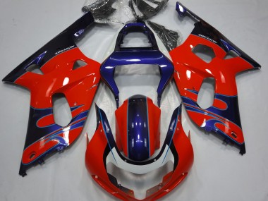 Gloss Red & Blue 01-03 GSXR 600-750 Motorcycle Fairing