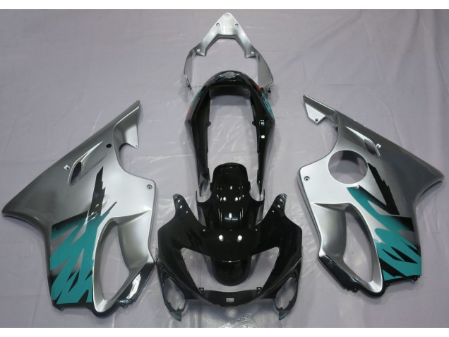 Gloss Silver & Teal 99-00 CBR600 F4 Motorcycle Fairing