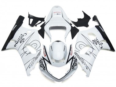 Gloss White Corona and Black 01-03 GSXR 600-750 Motorcycle Fairing