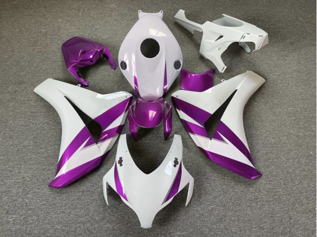 Gloss White & Purple Trim 08-11 CBR1000RR Motorcycle Fairing