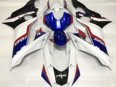 Gloss White and Deep Blue 17-21 R6 Motorcycle Fairing