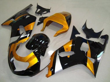 Gold and Black 01-03 GSXR 600-750 Motorcycle Fairing