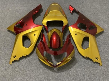 Gold and Red 00-02 GSXR 1000 Motorcycle Fairing