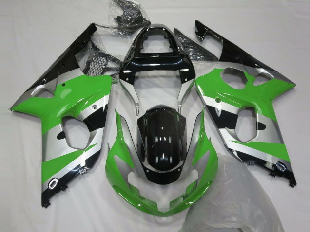 Green Silver OEM Style 00-02 GSXR 1000 Motorcycle Fairing