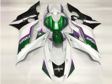 Green and Gloss White 17-21 R6 Motorcycle Fairing