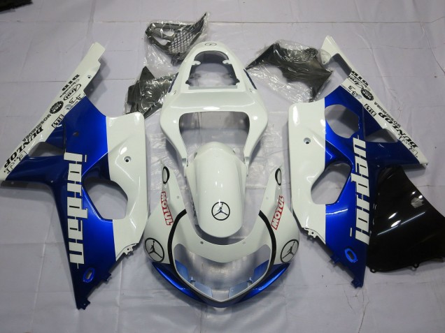 Jordan Blue and White 00-02 GSXR 1000 Motorcycle Fairing