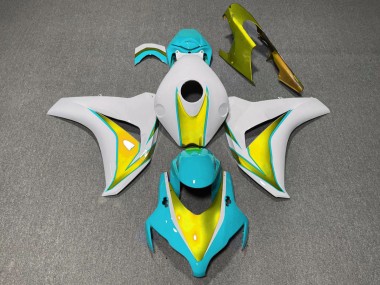 Light Blue and Gold 08-11 CBR1000RR Motorcycle Fairing