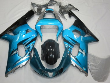 Light Blue and Silver 01-03 GSXR 600-750 Motorcycle Fairing