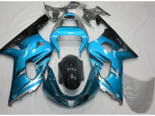 Light Blue and Silver 01-03 GSXR 600-750 Motorcycle Fairing