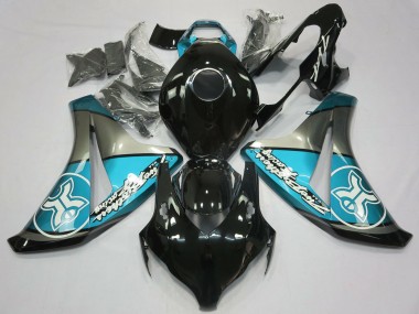 Light Blue on Black Custom 08-11 CBR1000RR Motorcycle Fairing