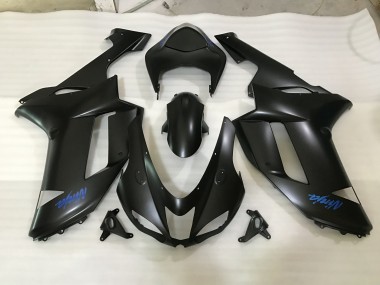 Matte Black & Blue Logo 07-08 ZX6R Motorcycle Fairing