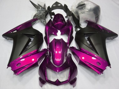 Pink and Matte Black 08-12 Ninja 250 Motorcycle Fairing