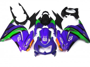 Purple Green and black 08-12 Ninja 250 Motorcycle Fairing