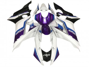 Purple and Gloss White 17-21 R6 Motorcycle Fairing