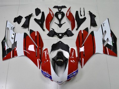 Red and White 15-17 Ducati 959 1299 Motorcycle Fairing