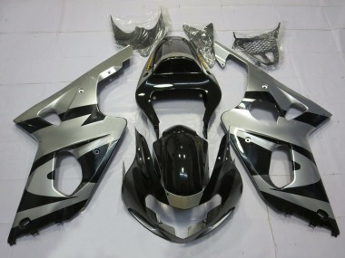 Silver and Black OEM Style 00-02 GSXR 1000 Motorcycle Fairing